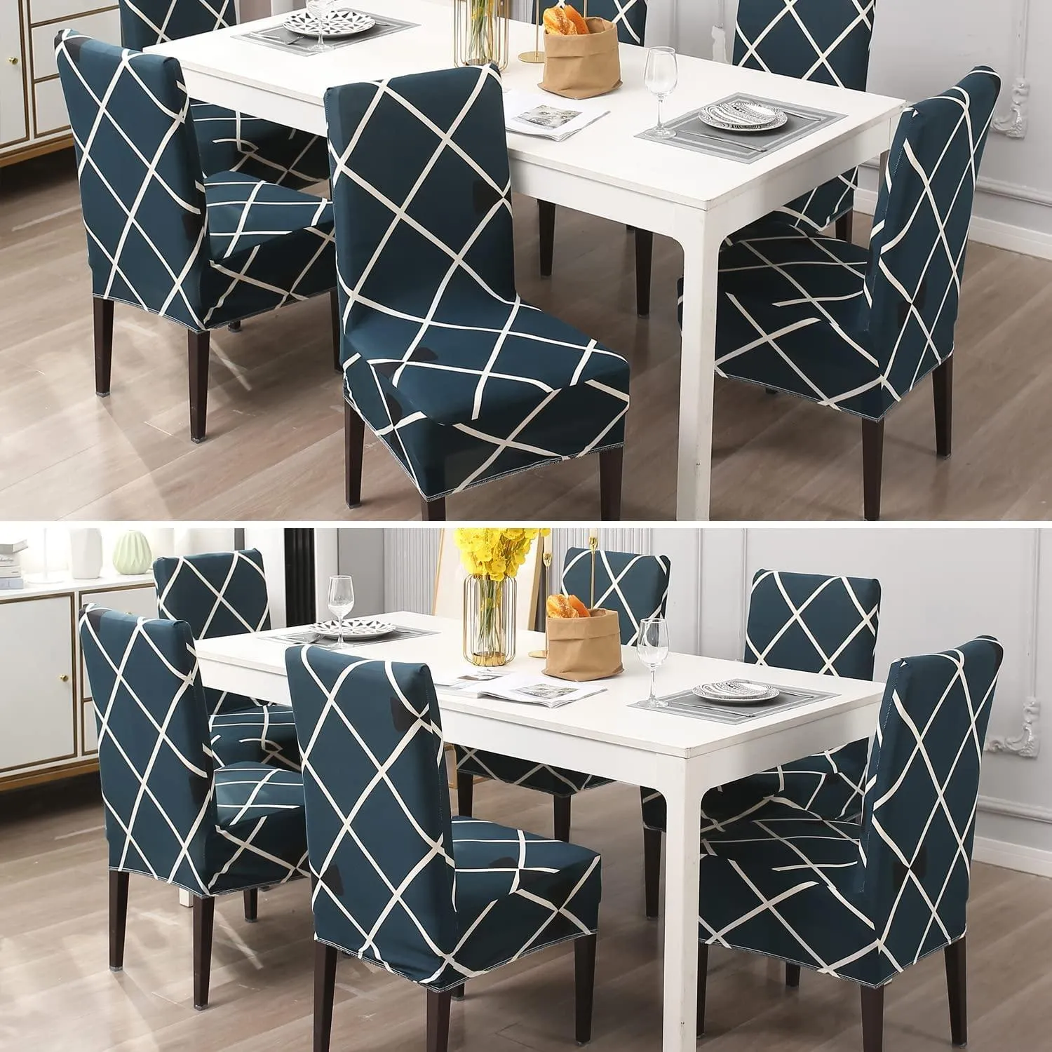 Stretchable Chair Covers, Cross Blue