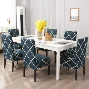 Stretchable Chair Covers, Cross Blue