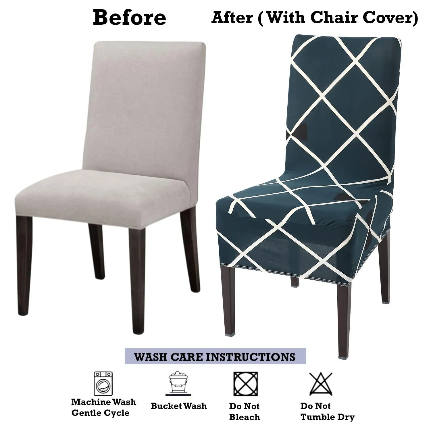 Stretchable Chair Covers, Cross Blue
