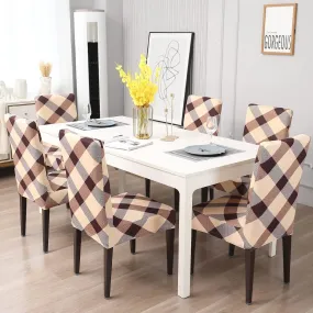 Stretchable Chair Covers, Cross Brown