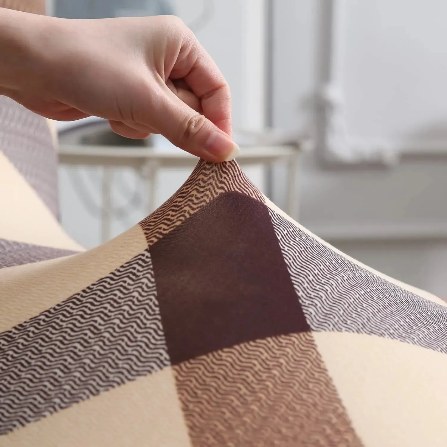 Stretchable Chair Covers, Cross Brown