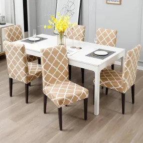 Stretchable Chair Covers, Diamond Beige