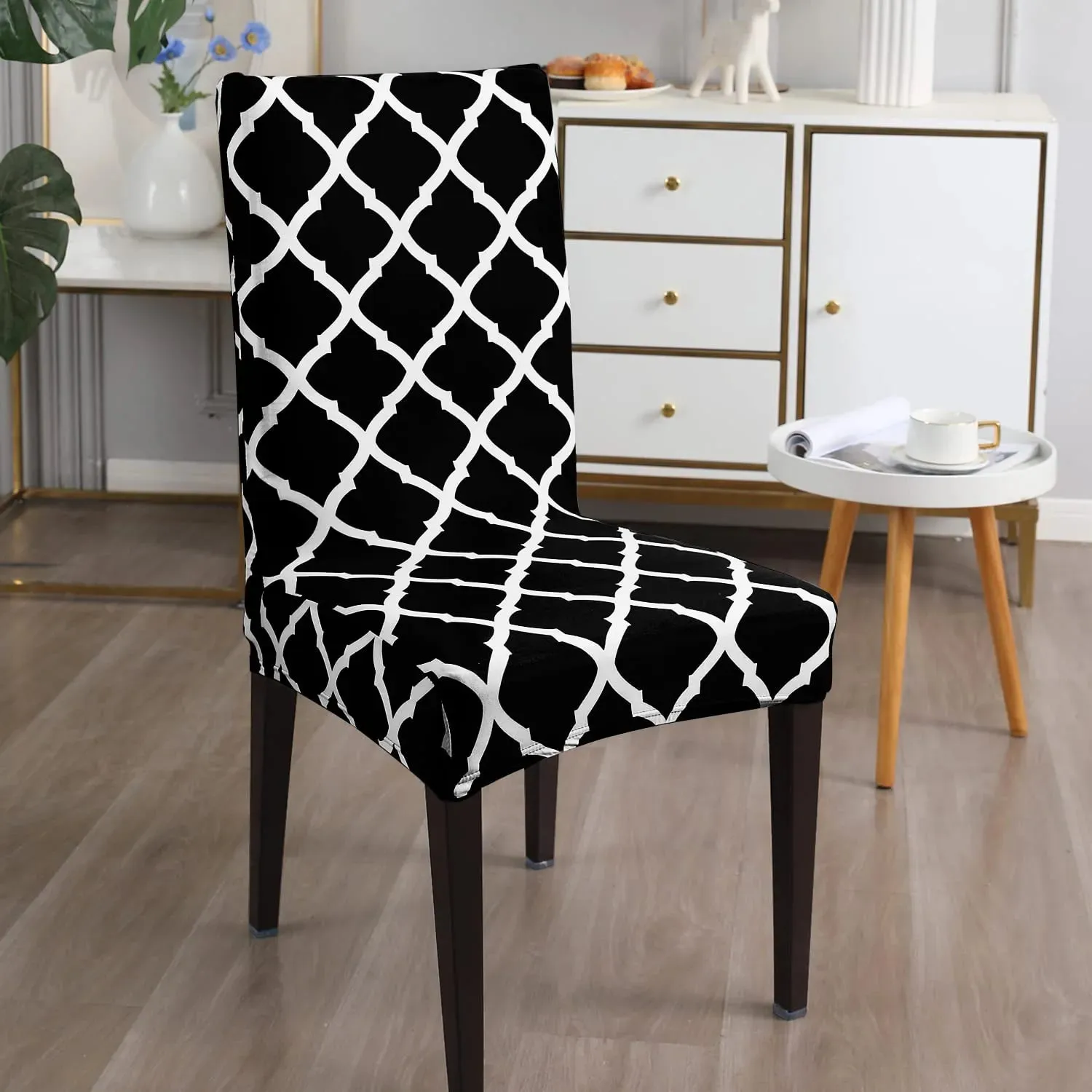 Stretchable Chair Covers, Diamond Black