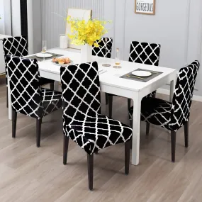 Stretchable Chair Covers, Diamond Black