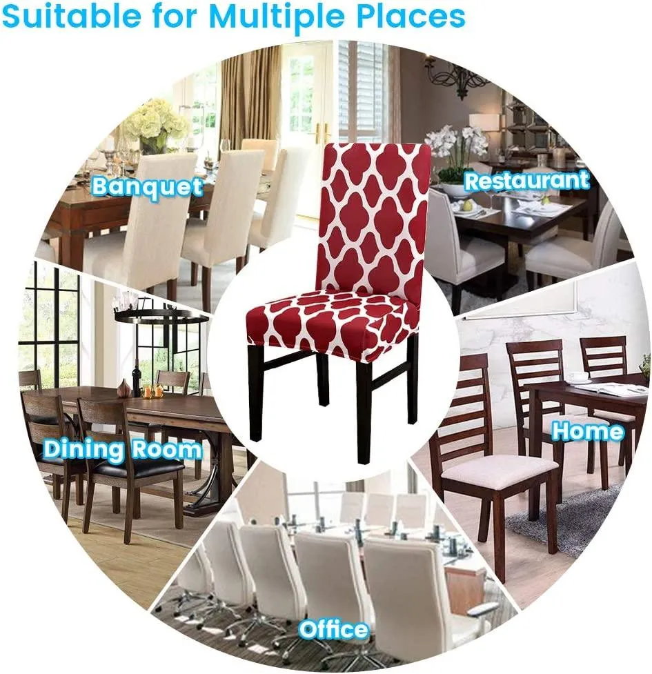 Stretchable Chair Covers, Diamond Maroon