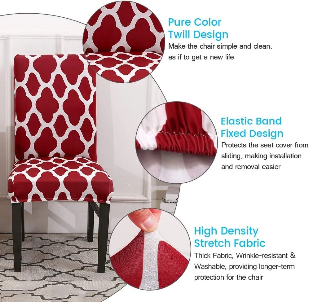Stretchable Chair Covers, Diamond Maroon