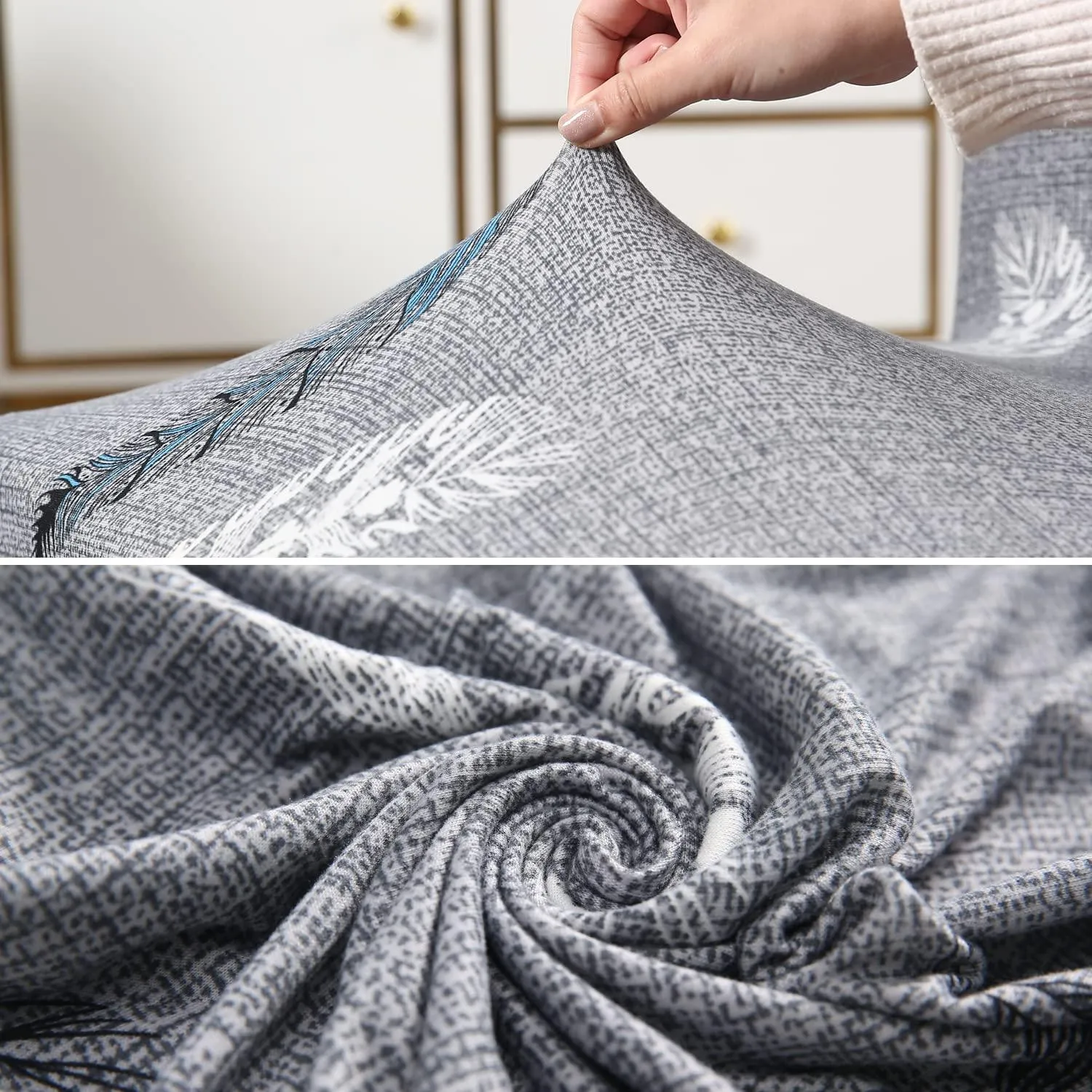 Stretchable Chair Covers, Fern Grey