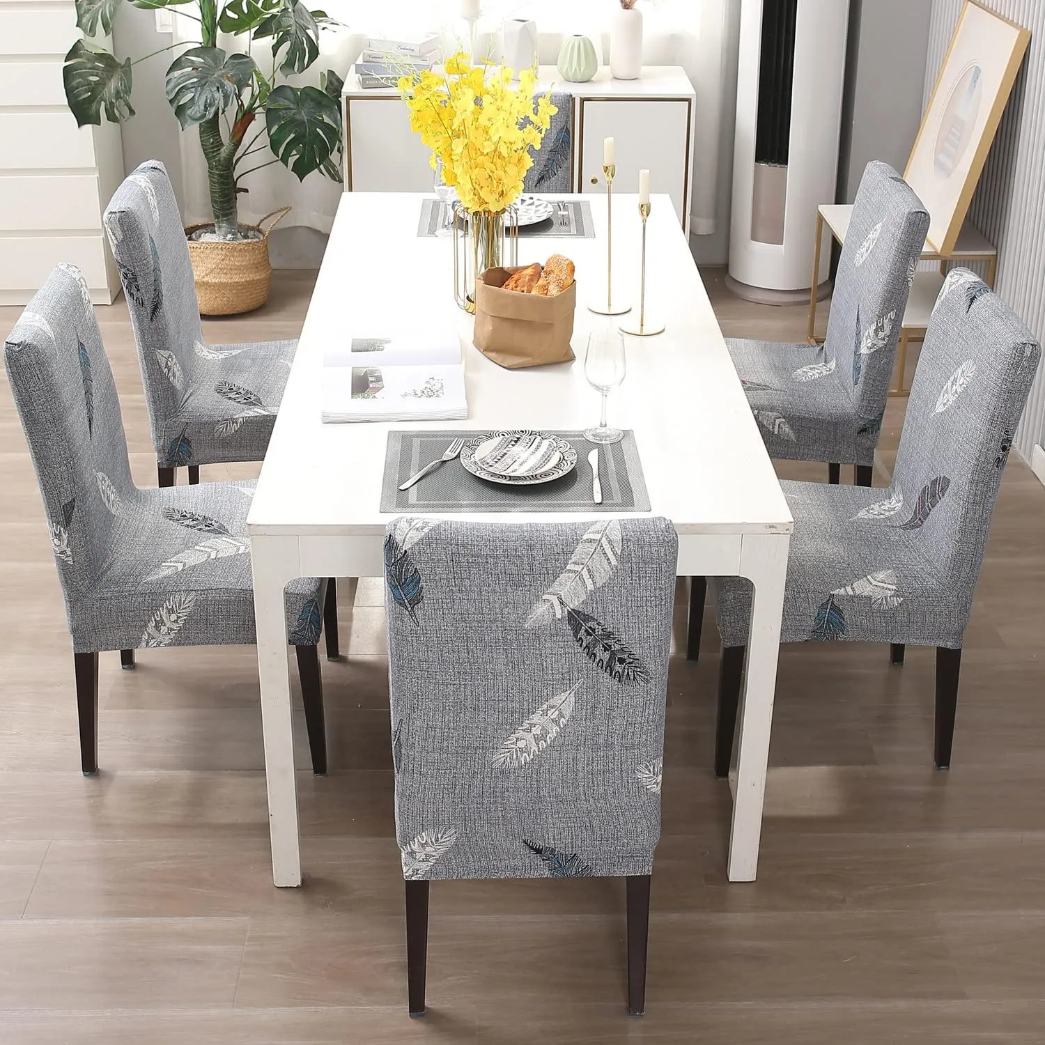 Stretchable Chair Covers, Fern Grey