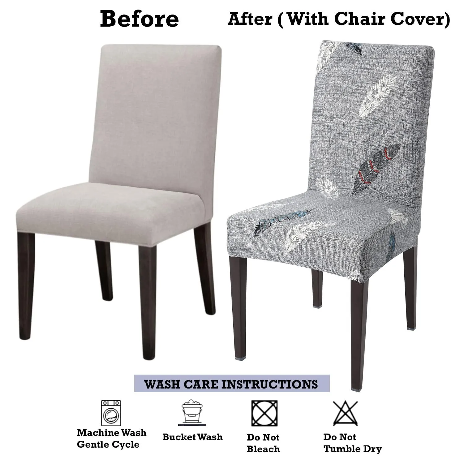 Stretchable Chair Covers, Fern Grey
