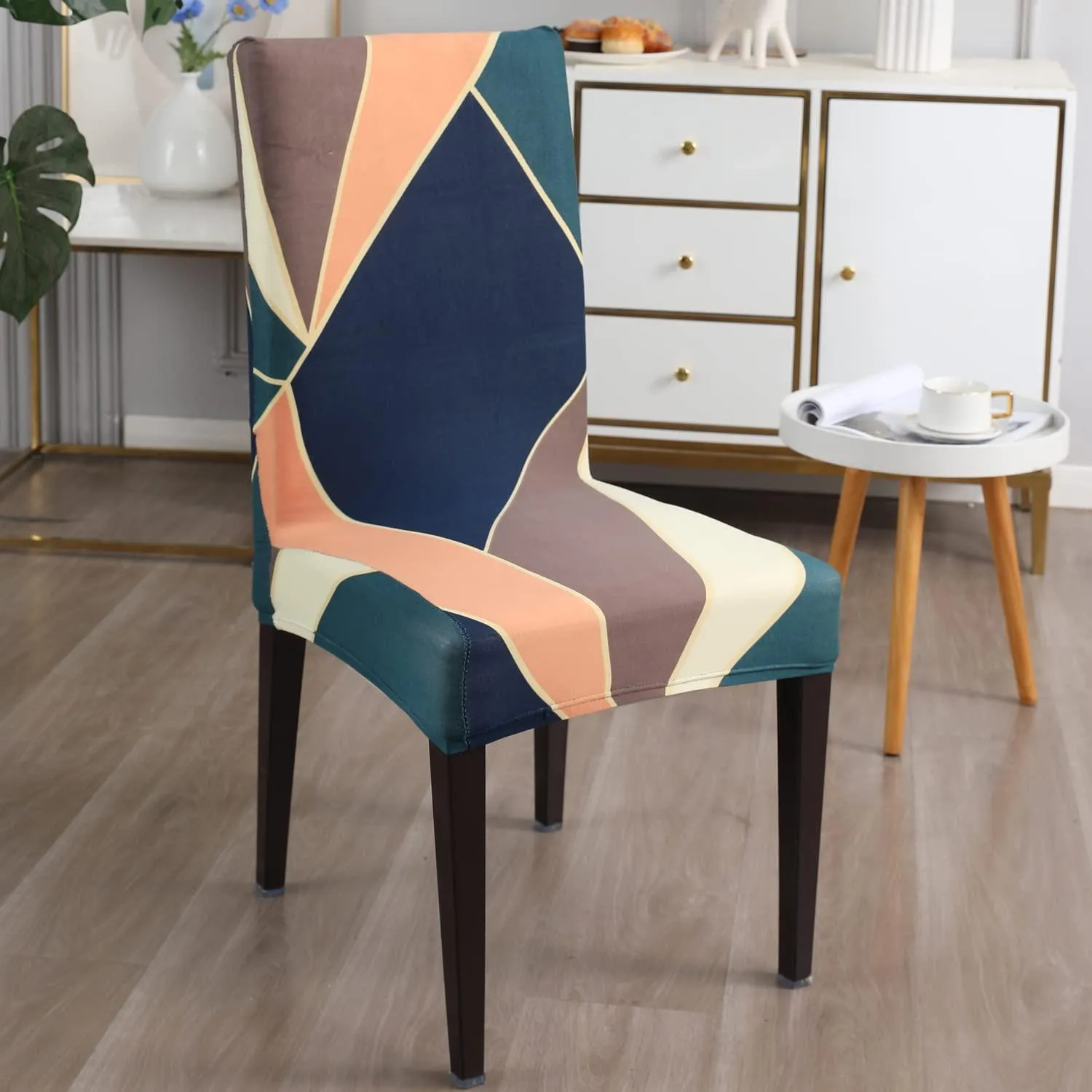 Stretchable Chair Covers, Peach Prism