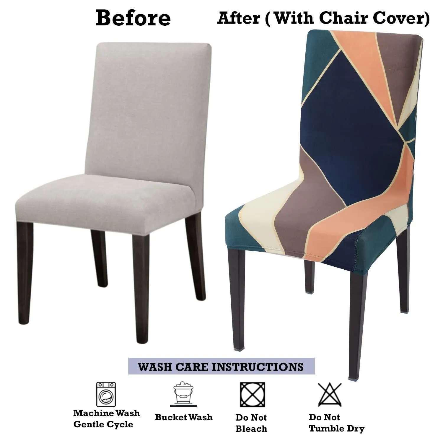 Stretchable Chair Covers, Peach Prism