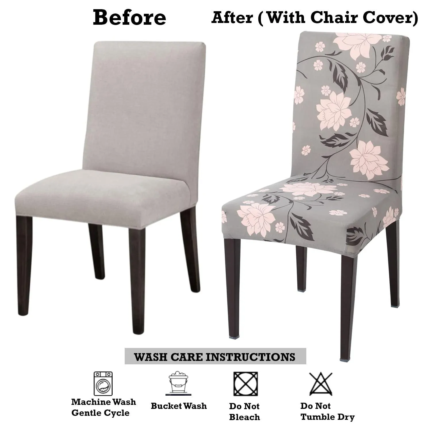 Stretchable Chair Covers, Peachy Grey