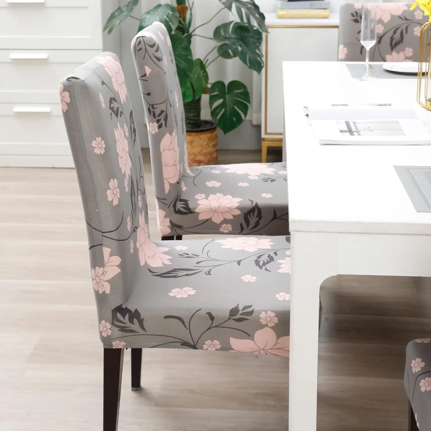 Stretchable Chair Covers, Peachy Grey