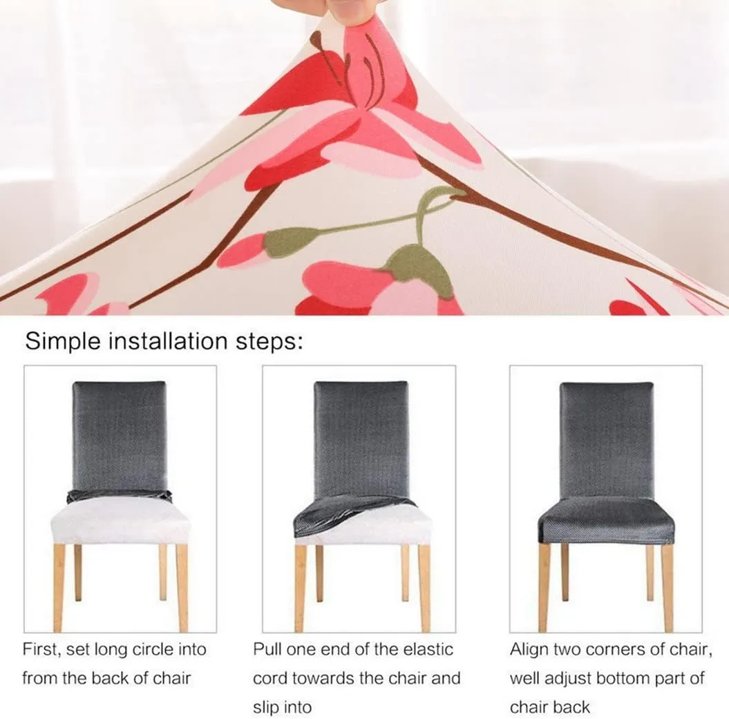 Stretchable Chair Covers, Pearl White