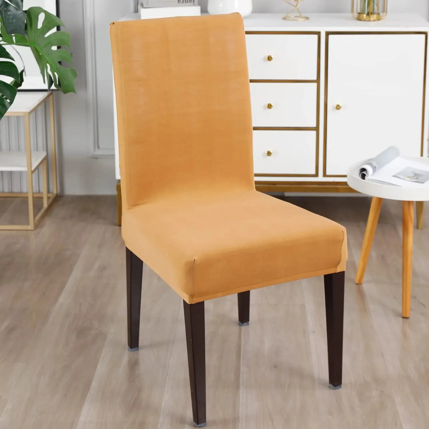 Stretchable Chair Covers, Plain Beige