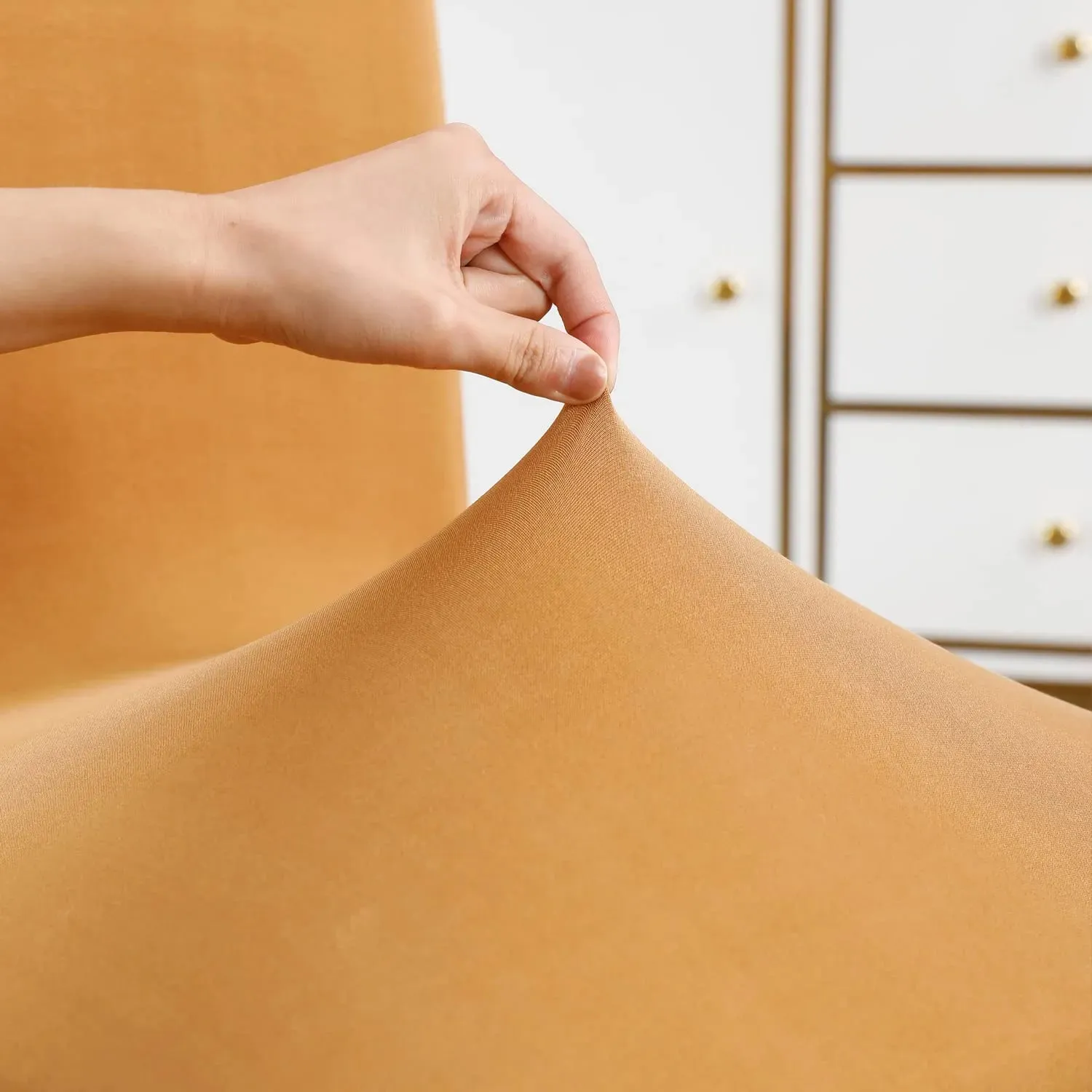 Stretchable Chair Covers, Plain Beige