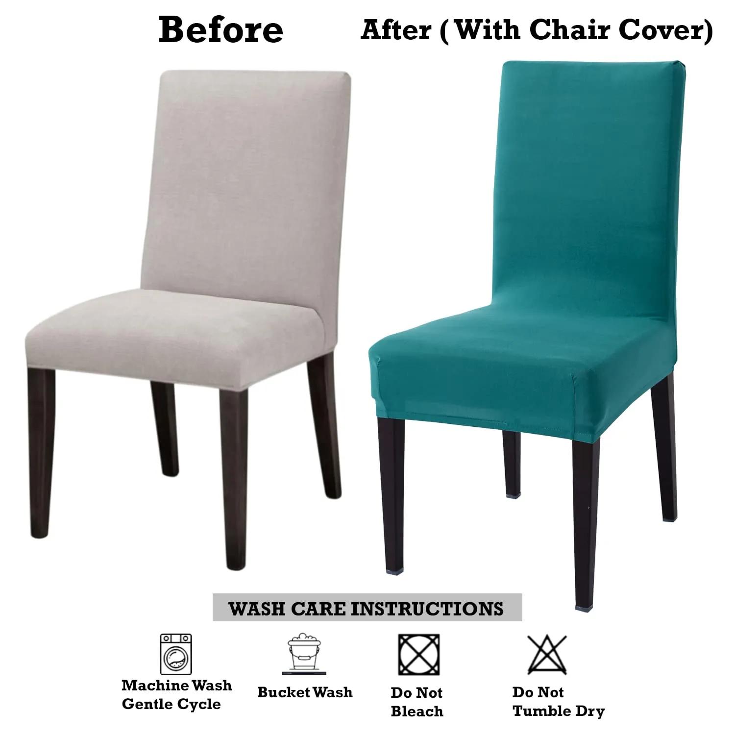 Stretchable Chair Covers, Plain Teal