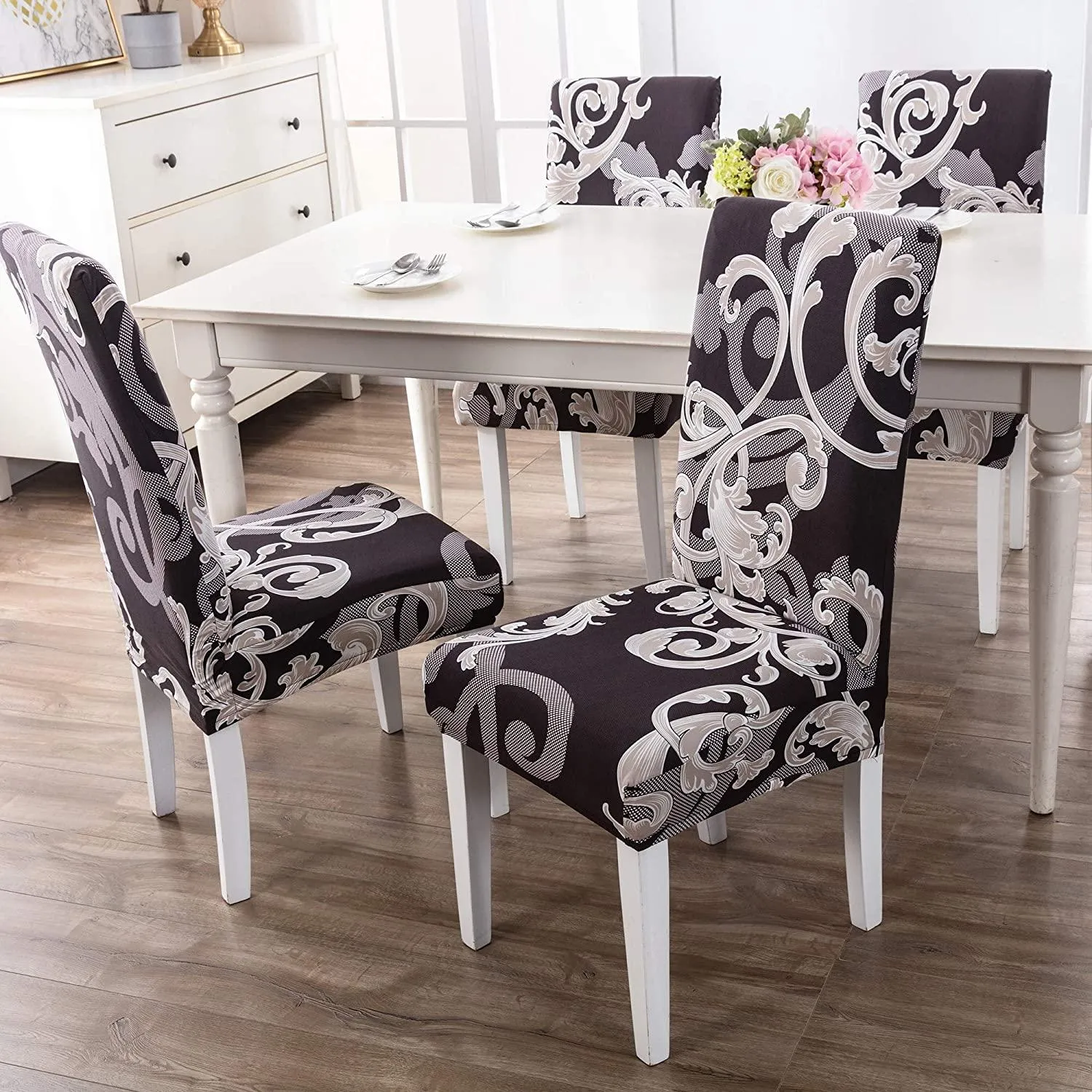 Stretchable Chair Covers, Premium Black