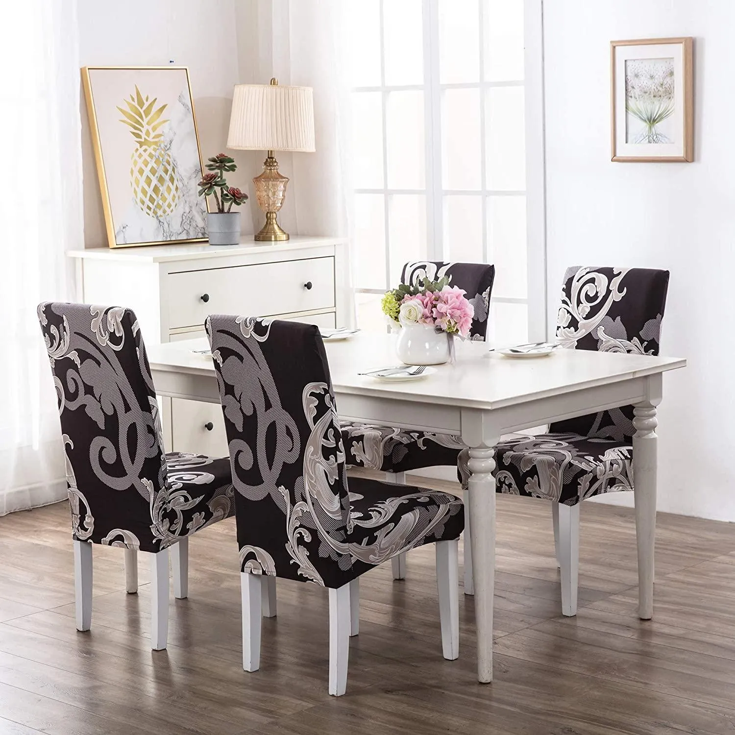 Stretchable Chair Covers, Premium Black