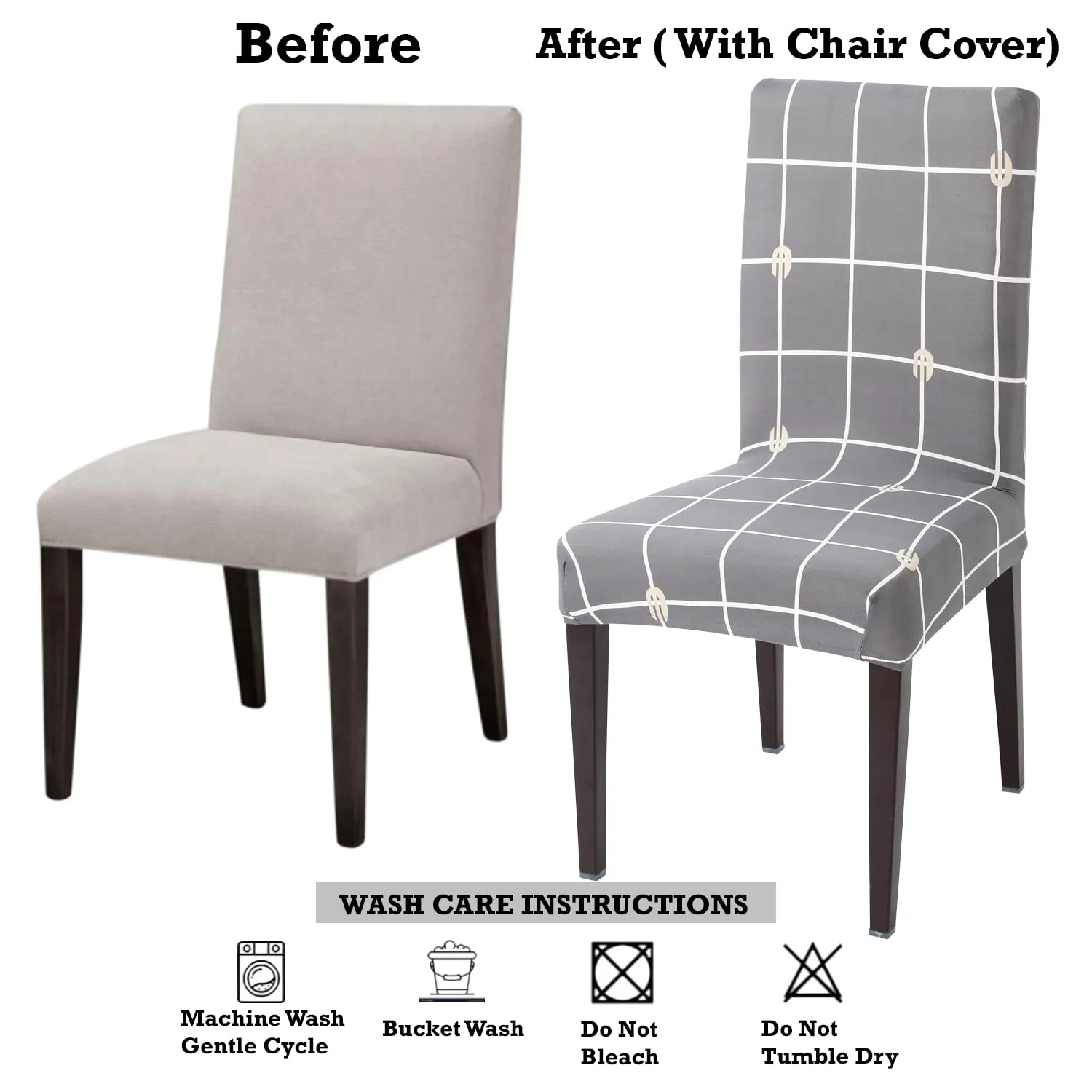 Stretchable Chair Covers, Premium Grey