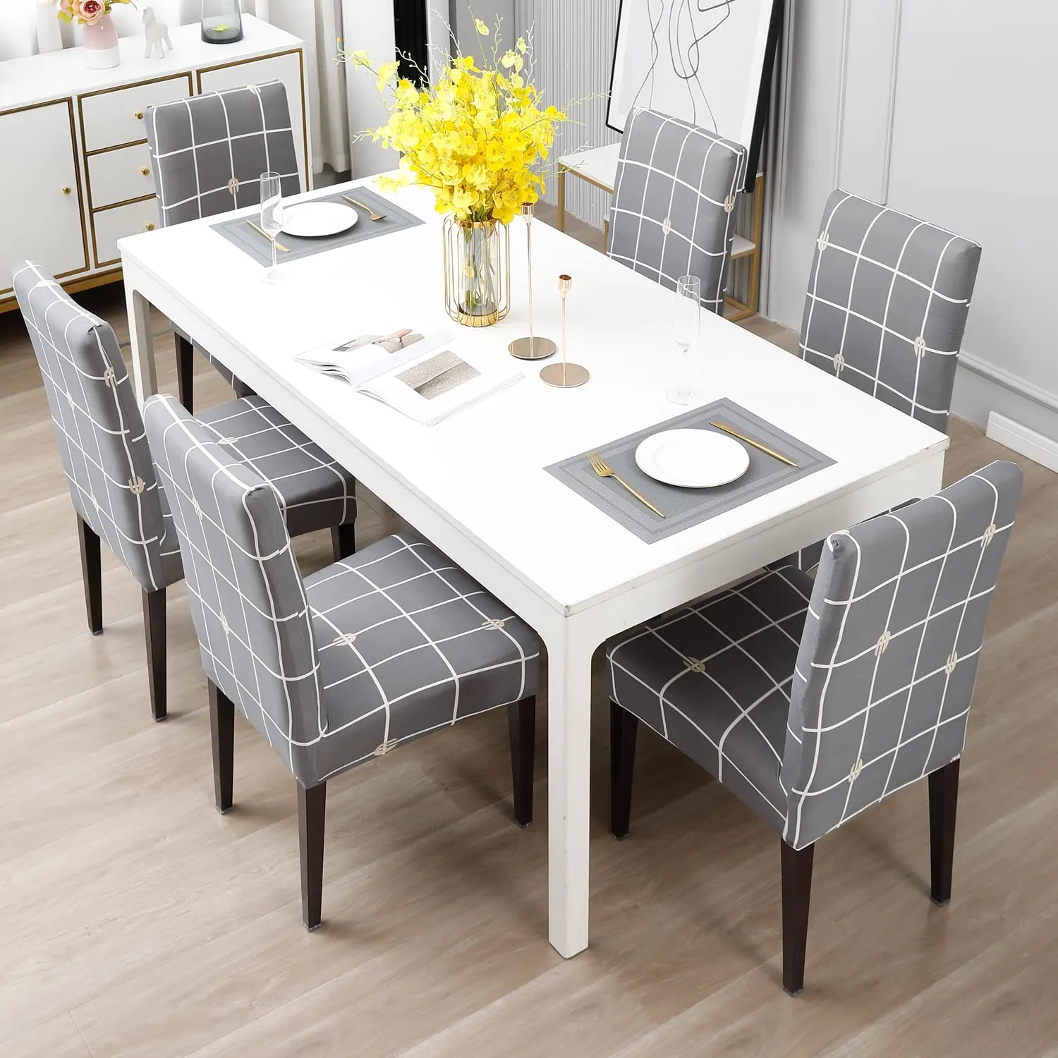 Stretchable Chair Covers, Premium Grey