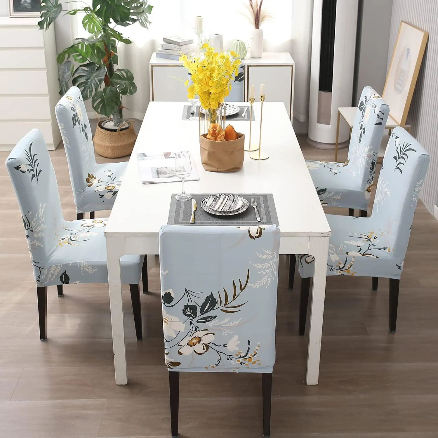 Stretchable Chair Covers, Subtle Sky