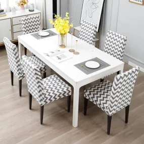 Stretchable Chair Covers, Zigzag Grey
