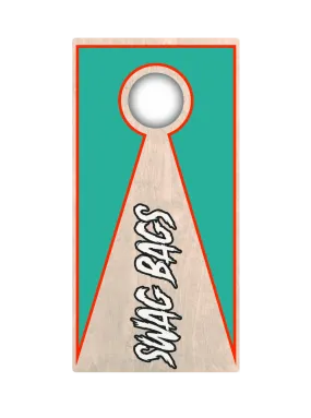 Swag Bags Mini Cornhole Boards (Orange & Teal)