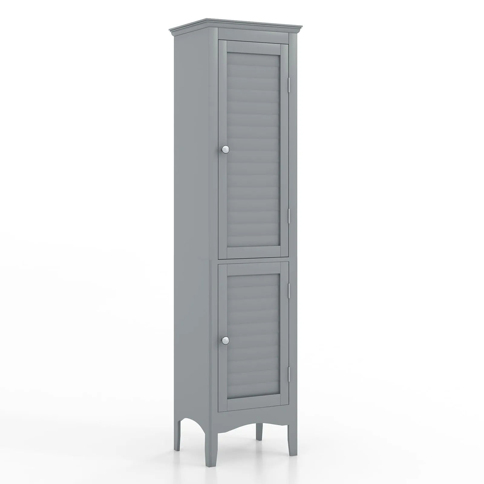 Tangkula Bathroom Storage Cabinet, 63 Inch Tall Narrow Storage Cabinet with 1 Adjustable Shelf and 2 Doors