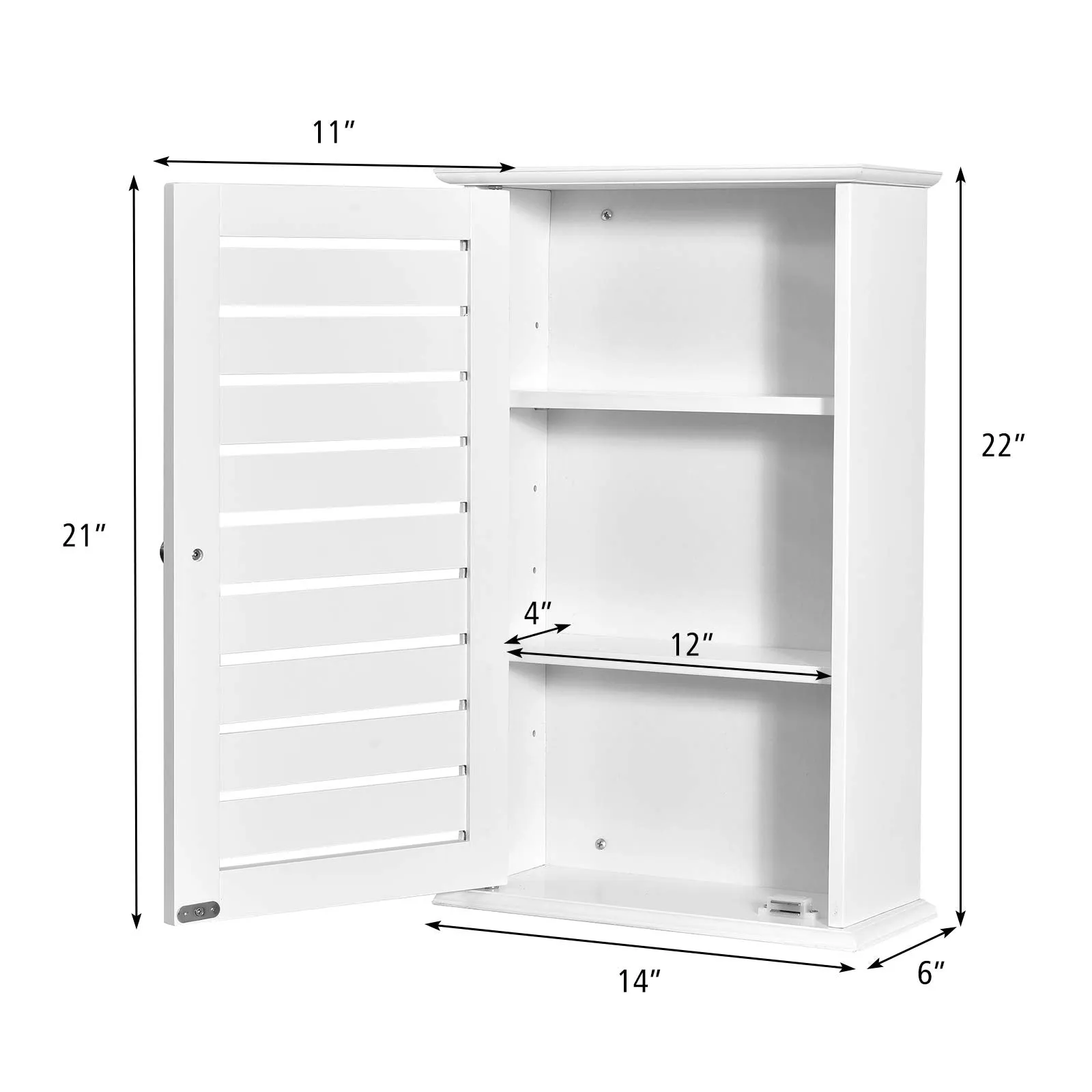 Tangkula Bathroom Wall Cabinet, Medicine Cabinet with 3 Tier Adjustable Storage Shelves