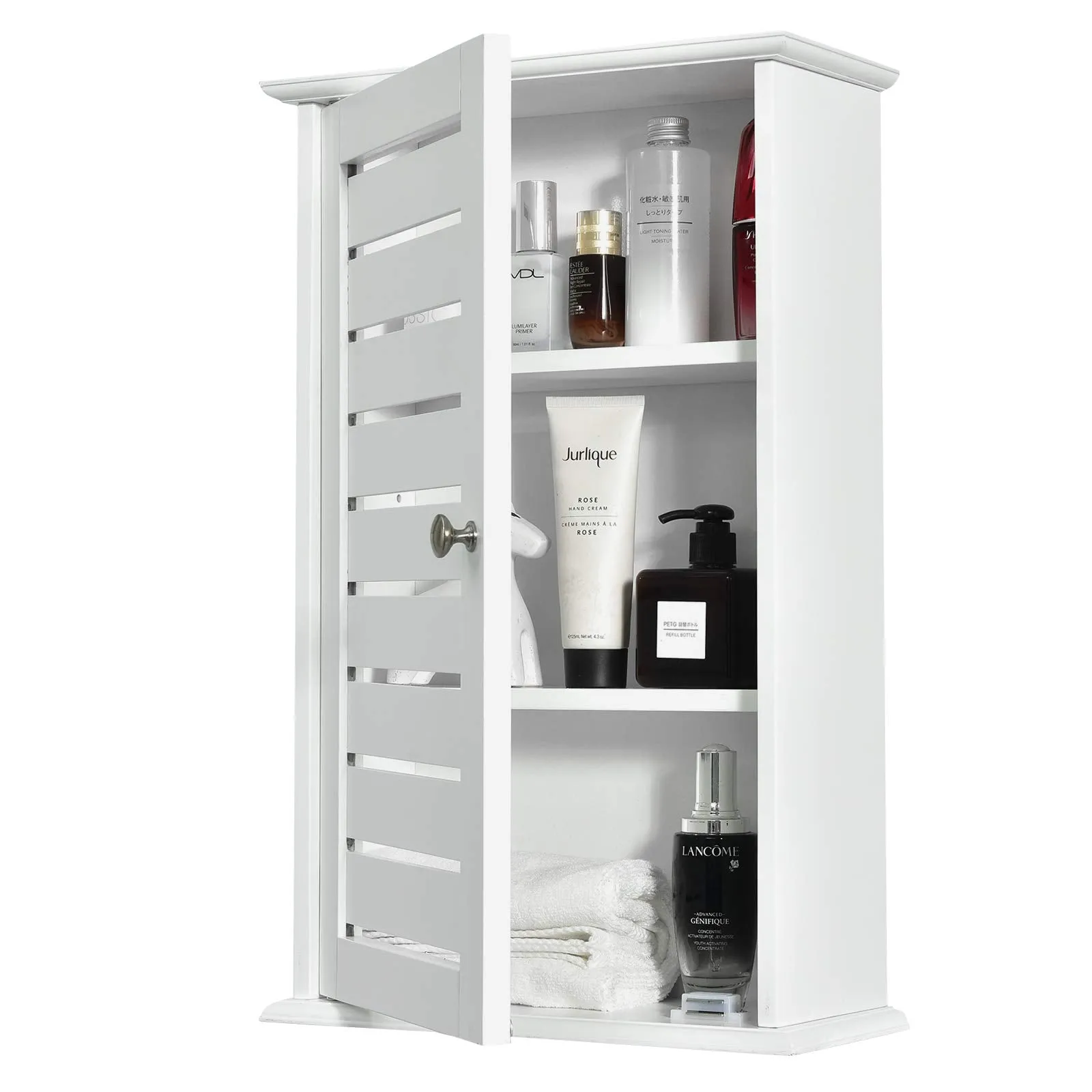 Tangkula Bathroom Wall Cabinet, Medicine Cabinet with 3 Tier Adjustable Storage Shelves