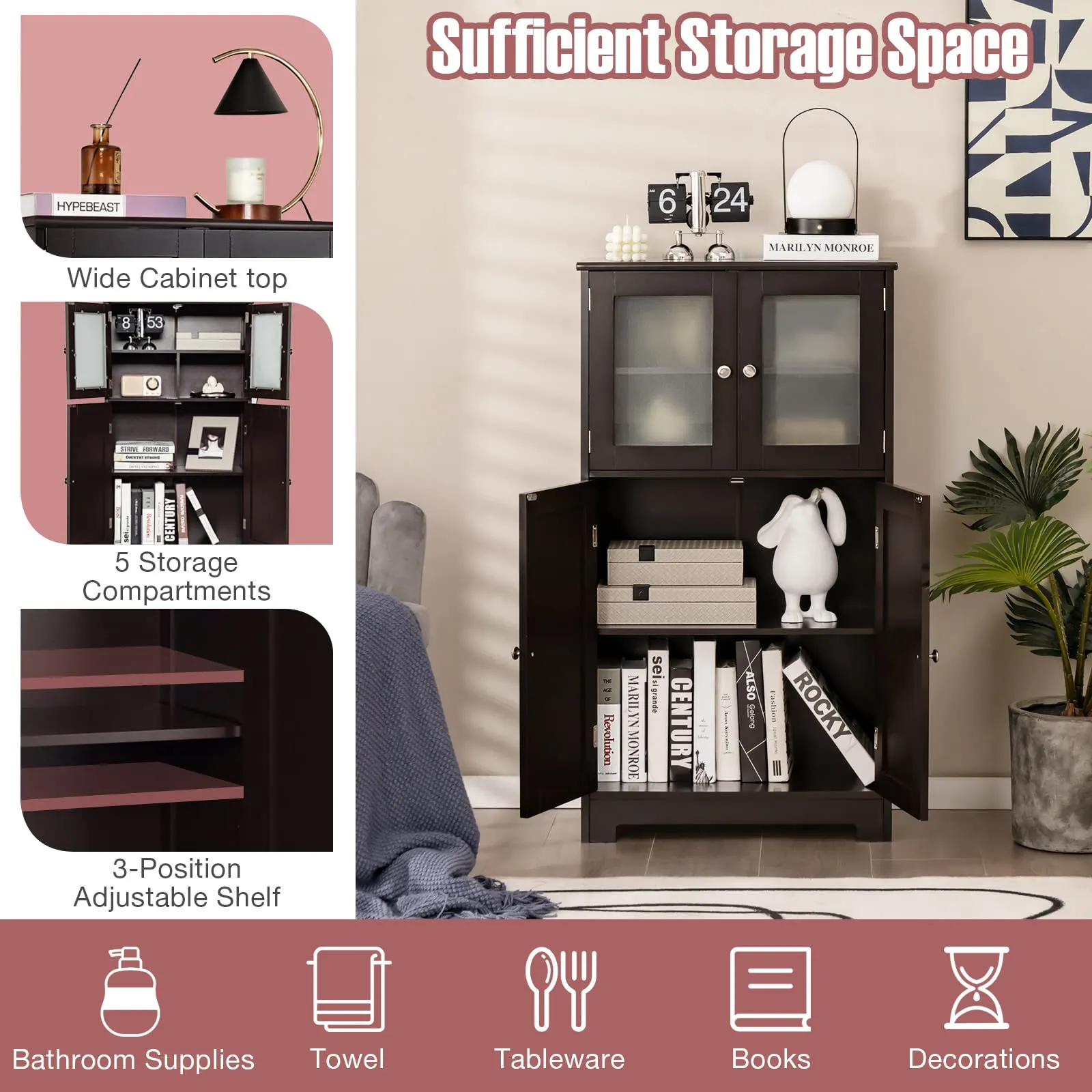 Tangkula Multipurpose Home Organizer for Hallway Living Room Office