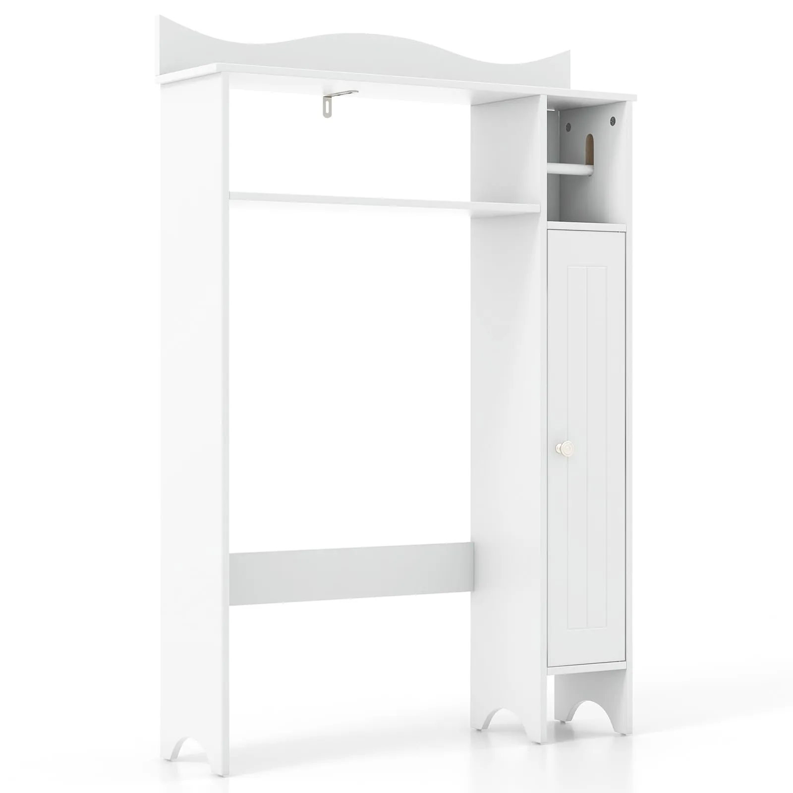 Tangkula Over The Toilet Storage Cabinet, Bathroom Space Saver w/Adjustable Shelves & Paper Holder
