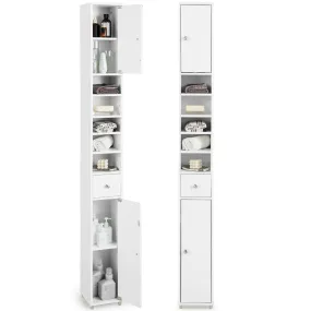Tangkula Tall Slim Bathroom Storage Cabinet, 71" Freestanding Bathroom Cabinet Organizer