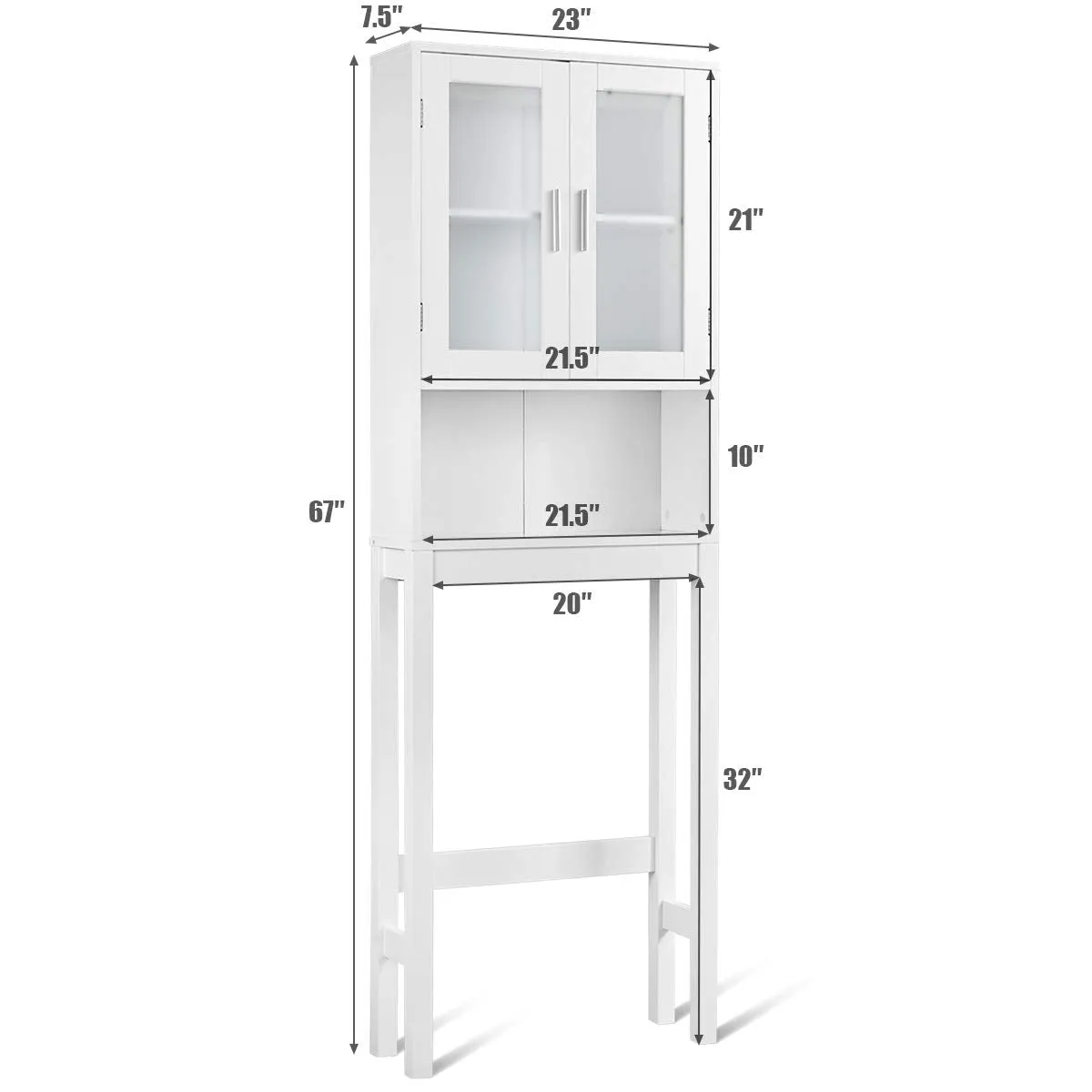 Tangkula Wooden Over The Toilet Storage Cabinet, Home Bathroom Space Saver