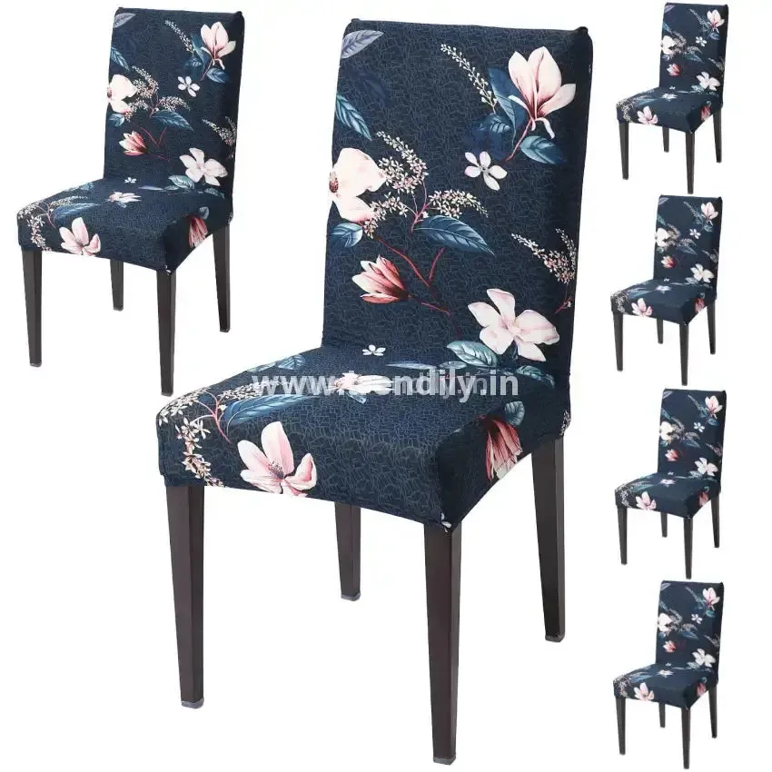 Trendily Premium Wrinkle-Free Stretchable |  Elastic Stretch | Chair Covers, Lotus Blue (CC-047)
