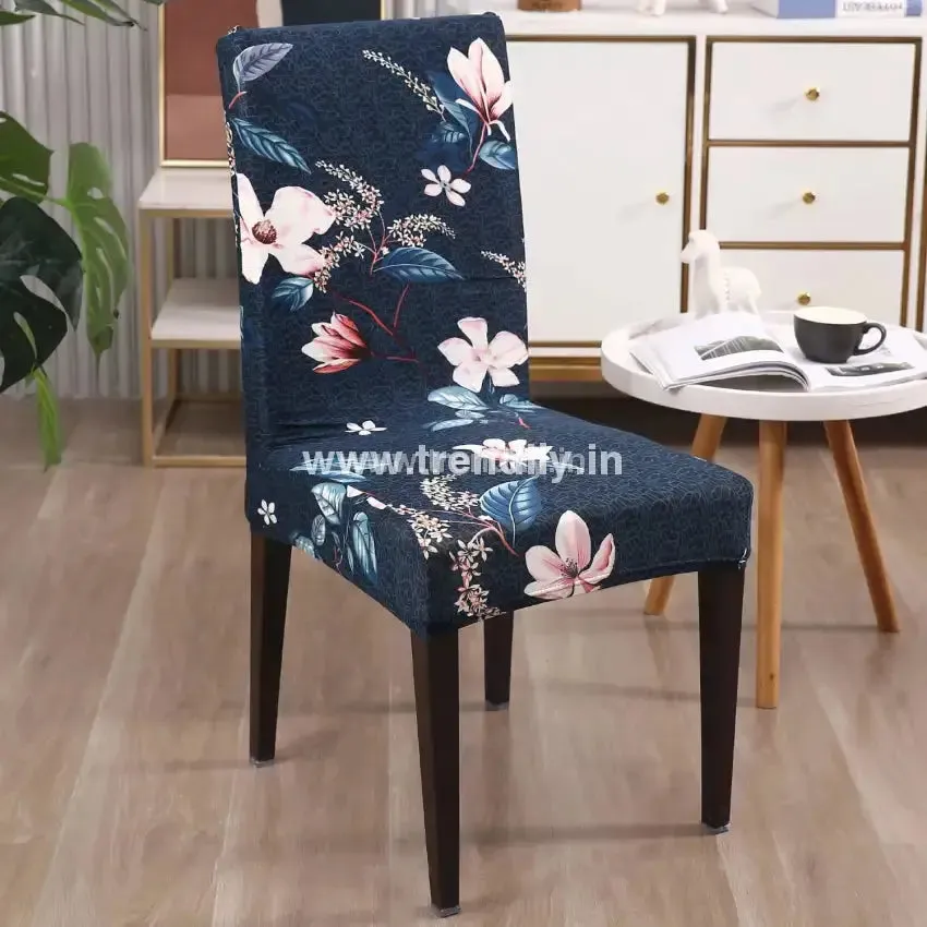 Trendily Premium Wrinkle-Free Stretchable |  Elastic Stretch | Chair Covers, Lotus Blue (CC-047)
