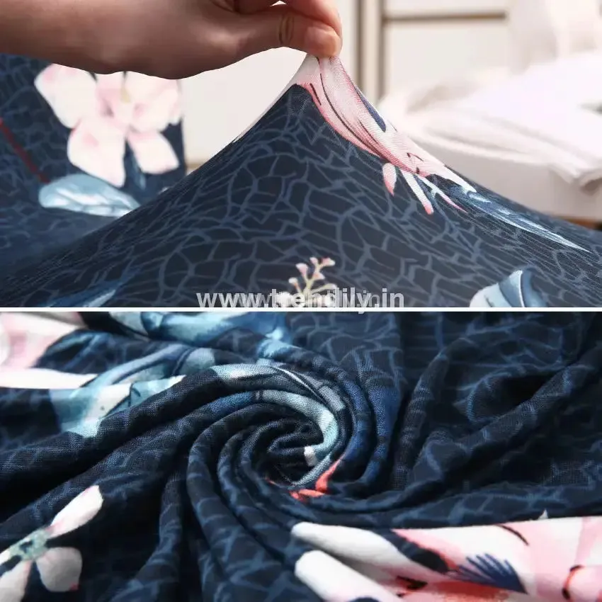 Trendily Premium Wrinkle-Free Stretchable |  Elastic Stretch | Chair Covers, Lotus Blue (CC-047)