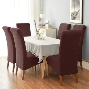 Trendily Premium Wrinkle-Free Stretchable | Washable Stuff | Emboss Plain Chair Covers Coffee (CC-143)