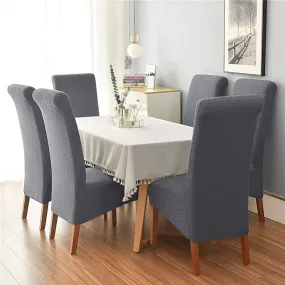 Trendily Premium Wrinkle-Free Stretchable | Washable Stuff | Emboss Plain Chair Covers Grey (CC-142)