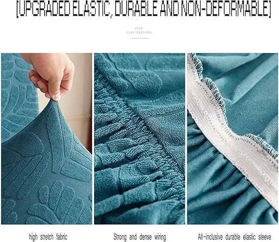 Trendily Premium Wrinkle-Free Stretchable With Elastic Bottom Emboss Frill Leaf Chair Covers | Grey| (CC-179)