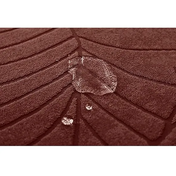 Trendily Premium Wrinkle-Free Stretchable With Elastic Bottom Emboss Leaf Chair Covers | Coffee | (CC-199)
