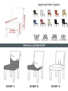 Trendily Stretchable Chair Covers Black Elegance (CC-101)