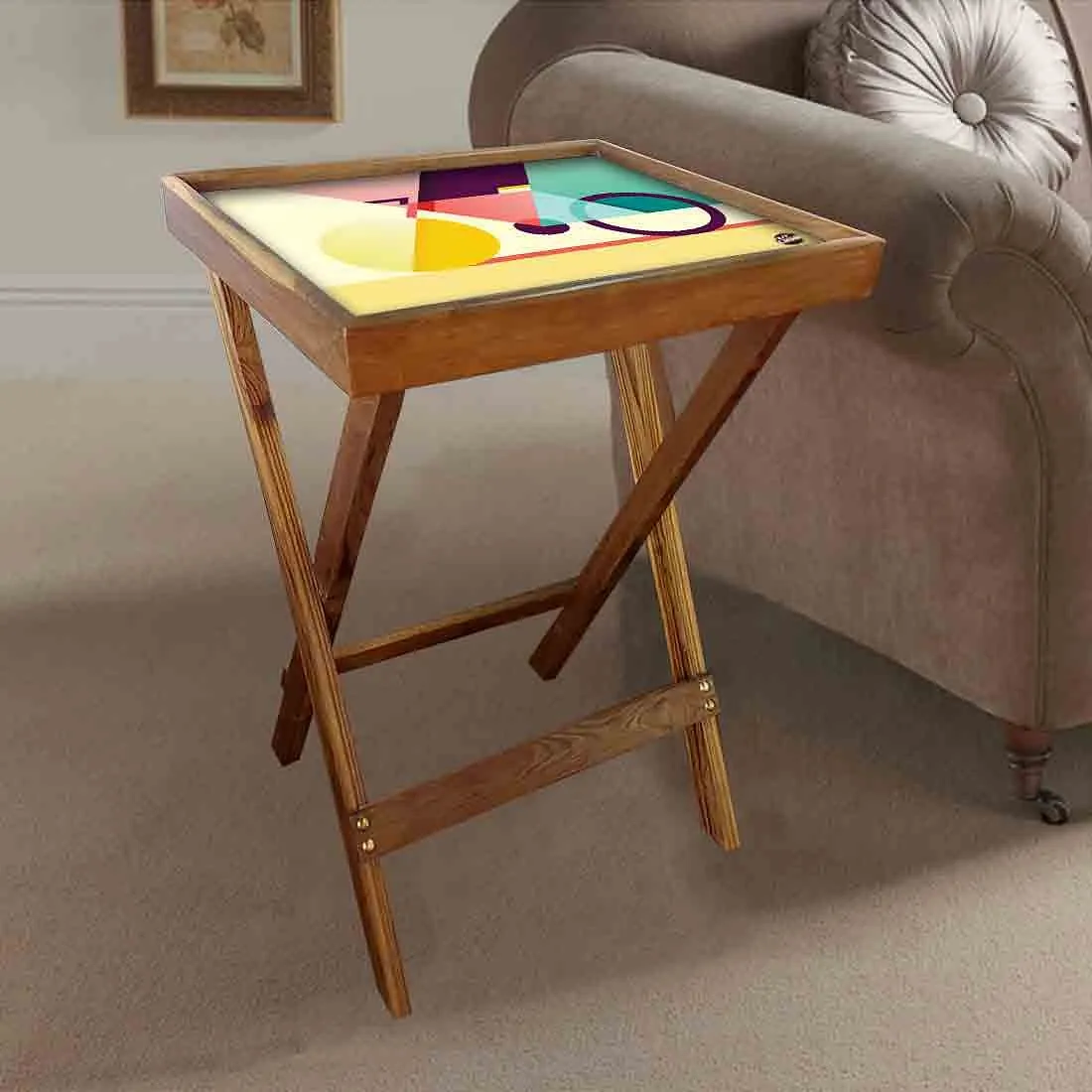 TV Trays for Eating Bar Snacks Serving Tables - Geometrical