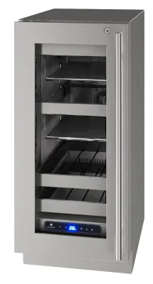 U-Line Beverage Center 15" Lock Left Hinge Stainless Frame 115v