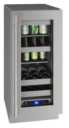 U-Line Beverage Center 15" Lock Right Hinge Stainless Frame 115v