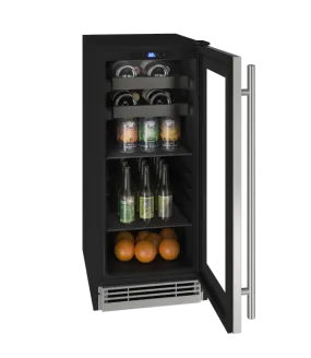 U-Line Beverage Center 15" Reversible Hinge Stainless Frame 115v