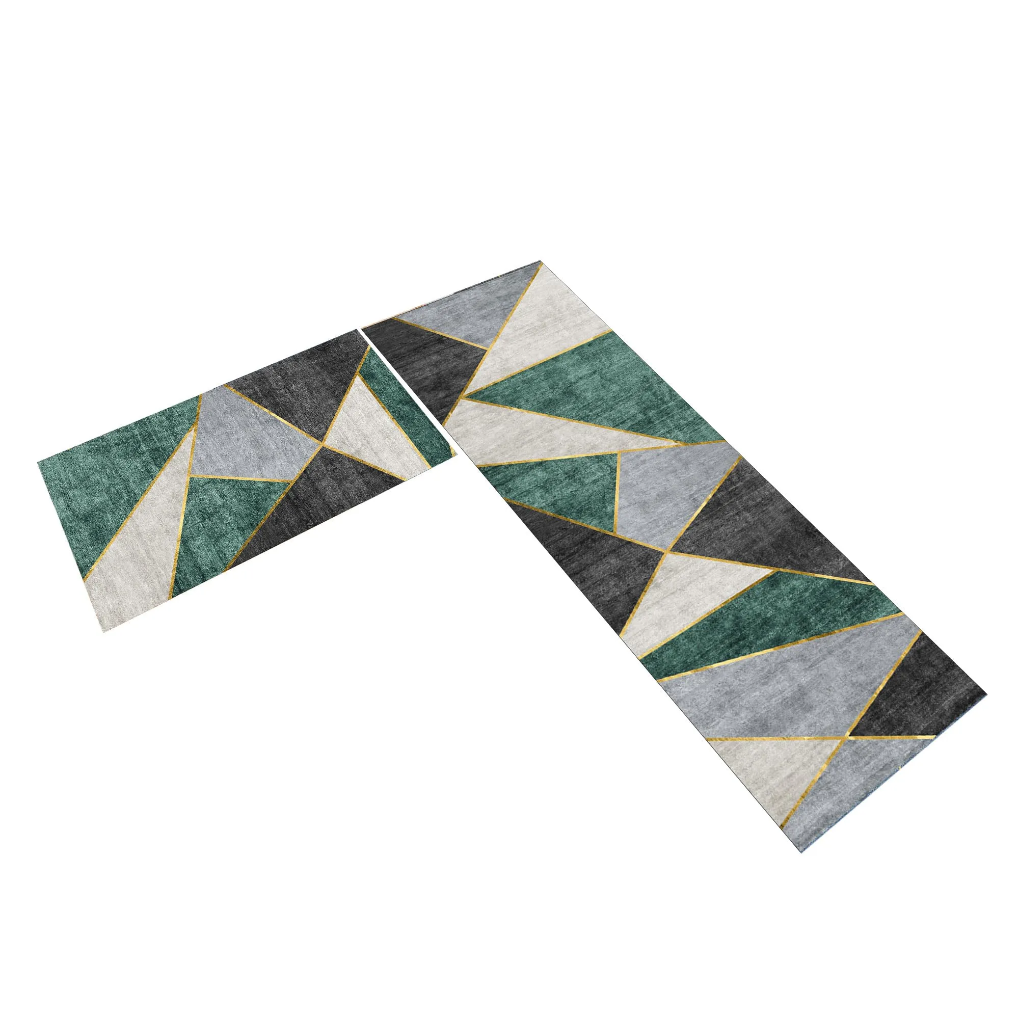 UMAI Polyester Non-Woven Felt Bathroom Mat (2Pcs - 120 * 40cm & 60 * 40cm) Bath Mat | Anti Skid Mat for Bathroom Floor | Bathroom Accessories | Bathroom Mats Water Soak | Floor Mat