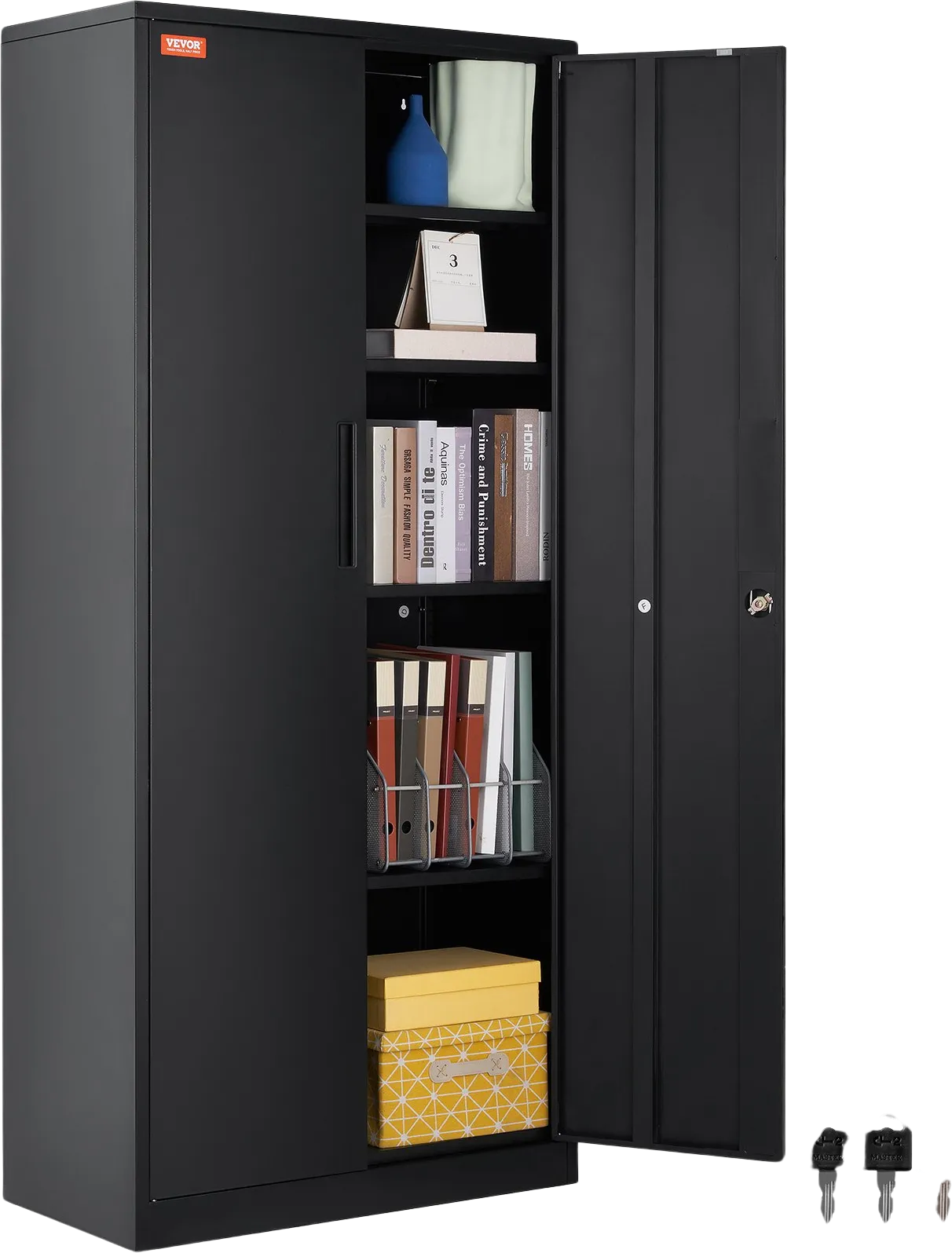 Vevor Metal Storage Cabinet 71" with Locking Magnetic Doors and 4 Adjustable Shelves New