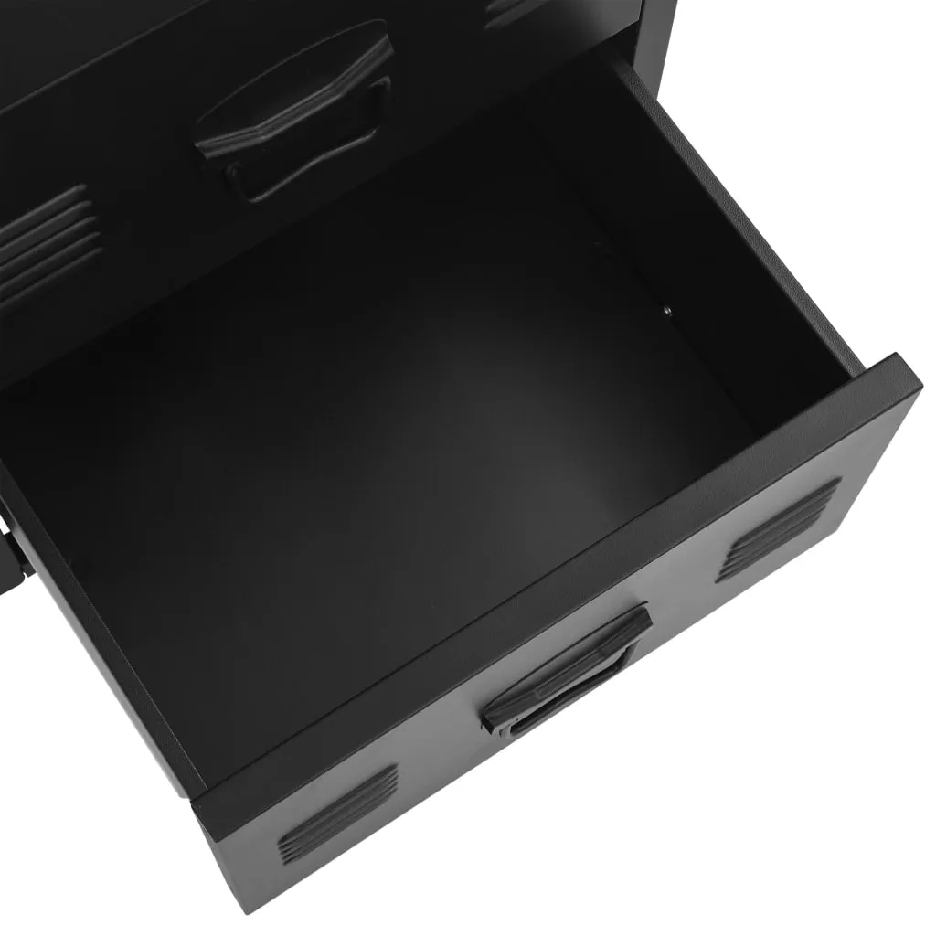 vidaXL Desk with Drawers Industrial Black 120x55x75 cm Steel